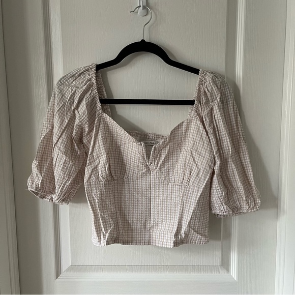 NWT Abercrombie Gingham Blouse M - Picture 1 of 2